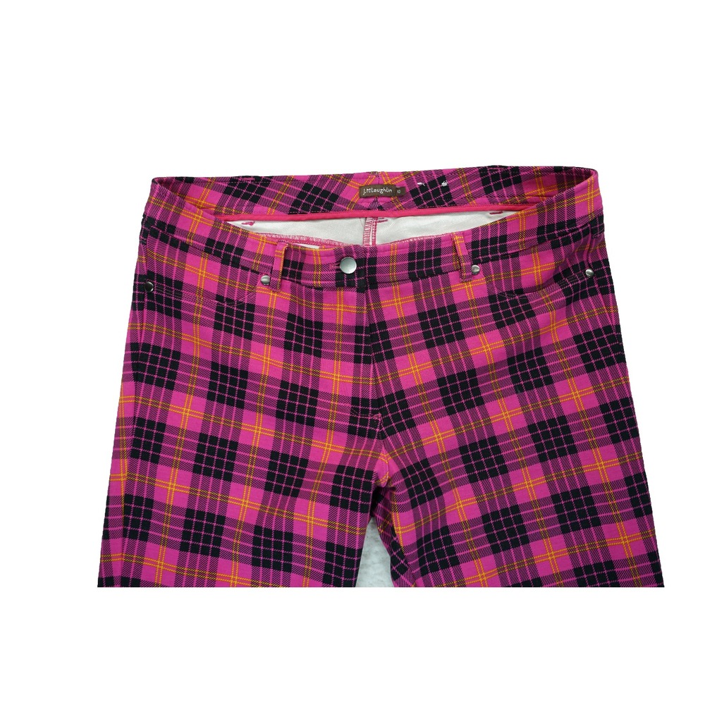 J. McLaughlin Becca Pink Plaid‎ Pant Leggings, Size 10 - Picture 4 of 6